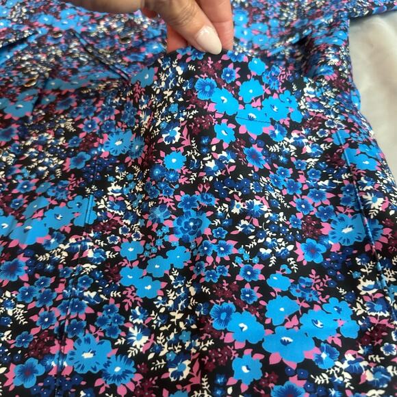 Joelle Blue/Pink, Floral Print, Long Sleeve, Button Up, Shirt Dress NWT- L - Picture 6 of 9